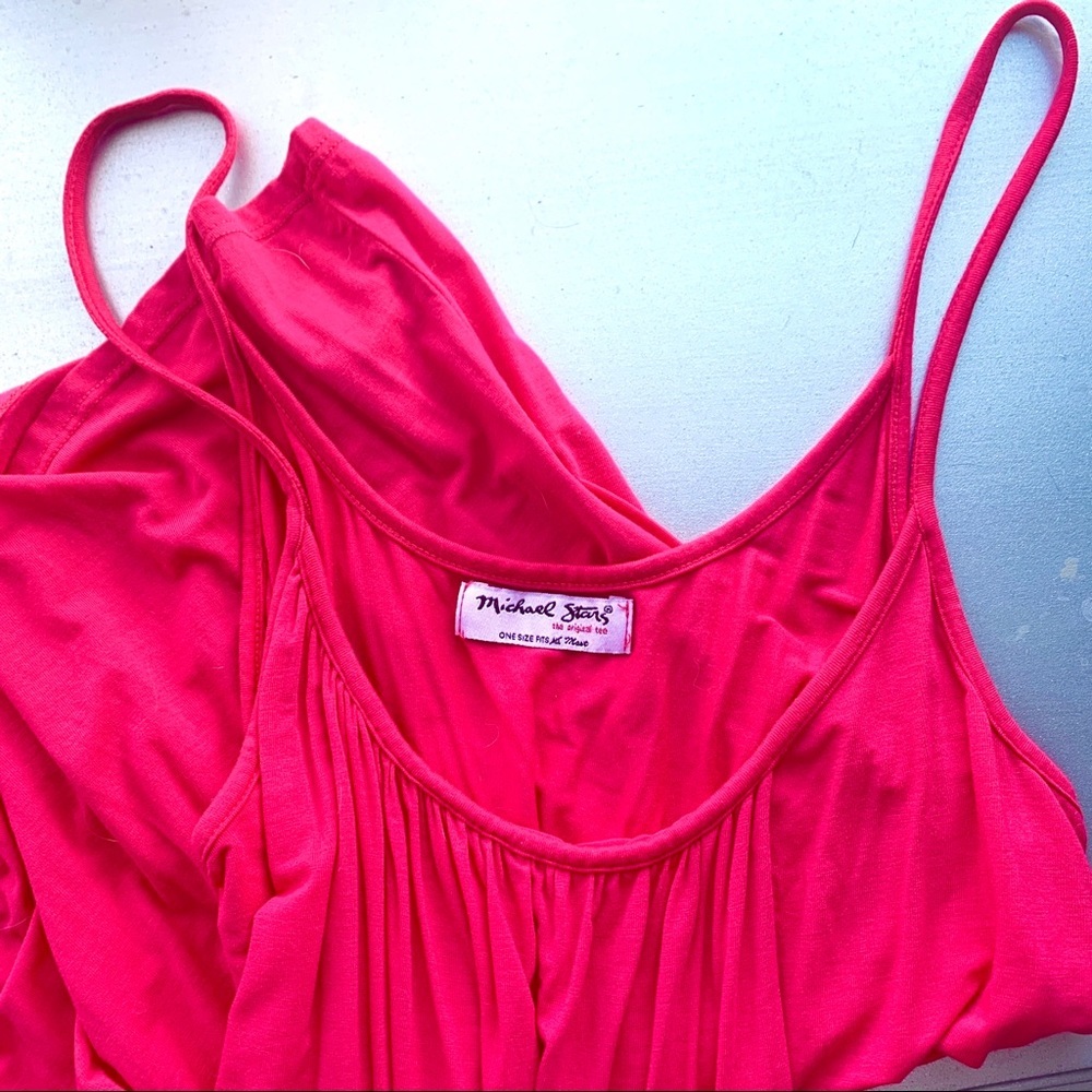 Michael Stars Fuscia Pink Flap‎ Front Tank